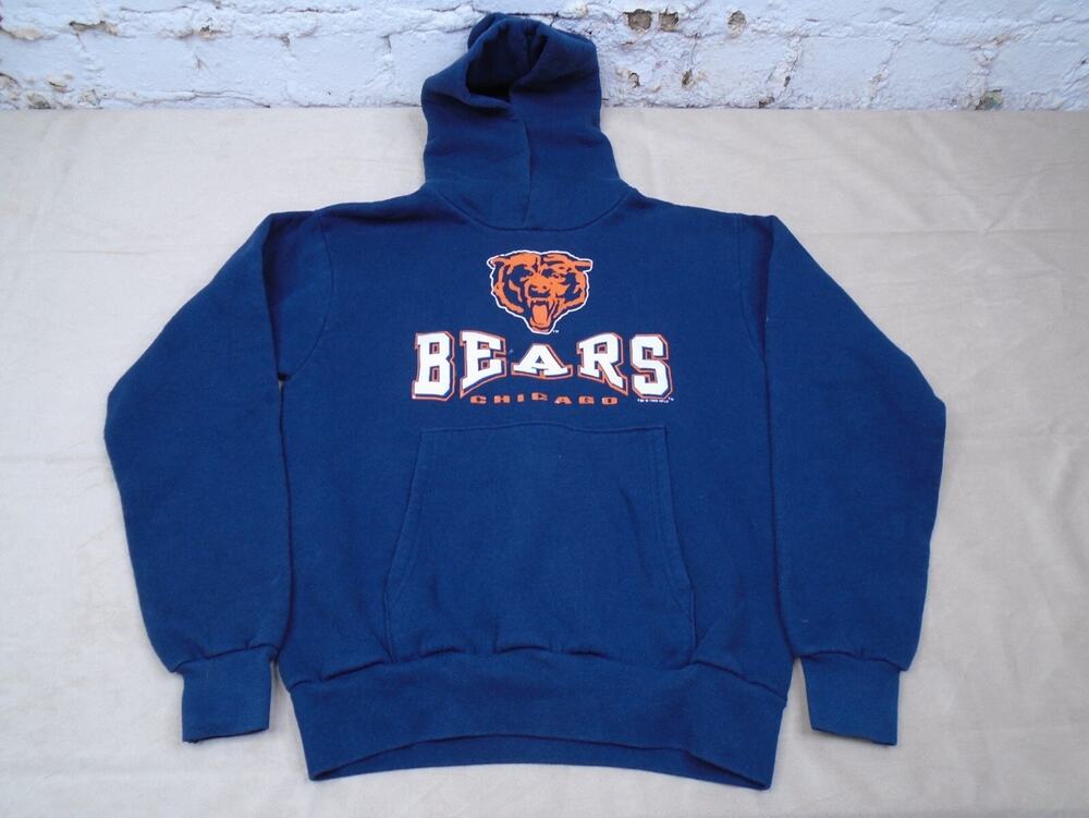 Vintage Salem Chicago Bears NFL Youth Sweatshirt Hoodie Blue Graphic Logo Large